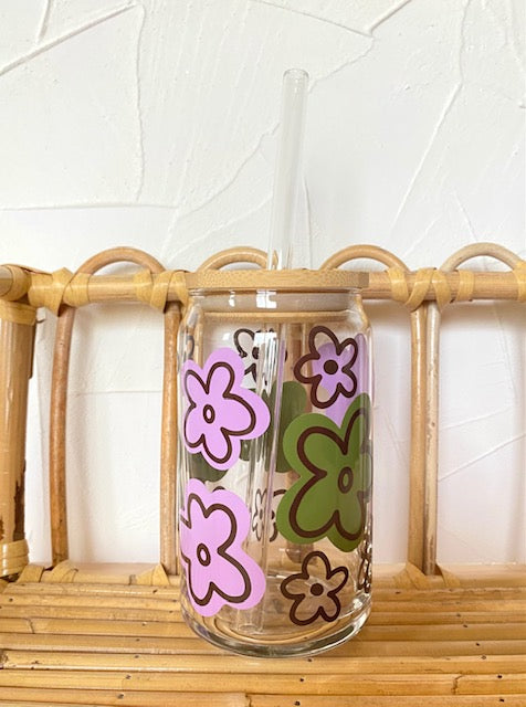 Retro Floral Glass
