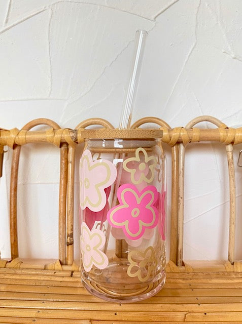 Retro Floral Glass