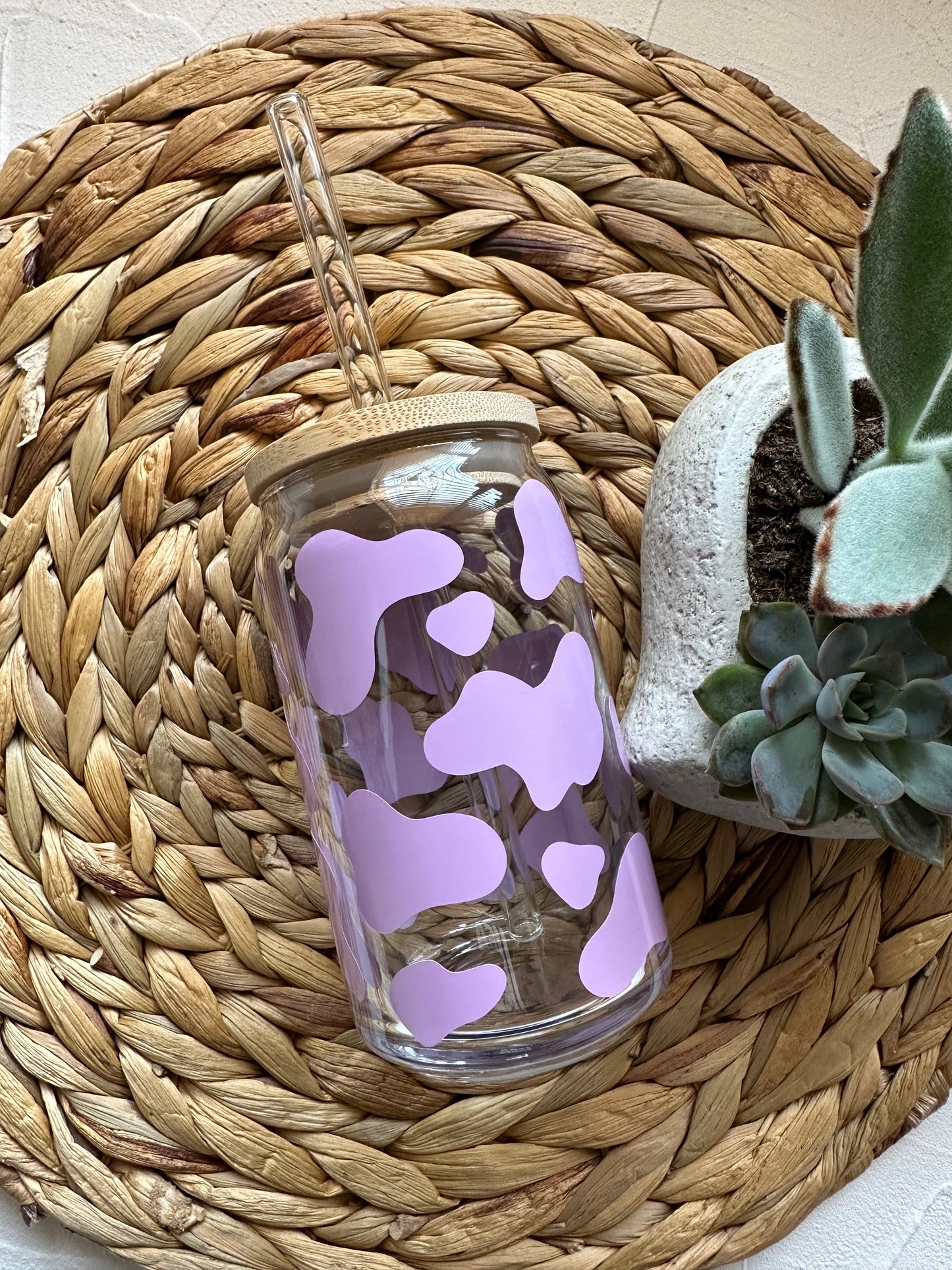Cow print glass