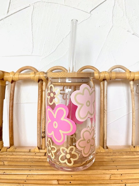 Retro Floral Glass