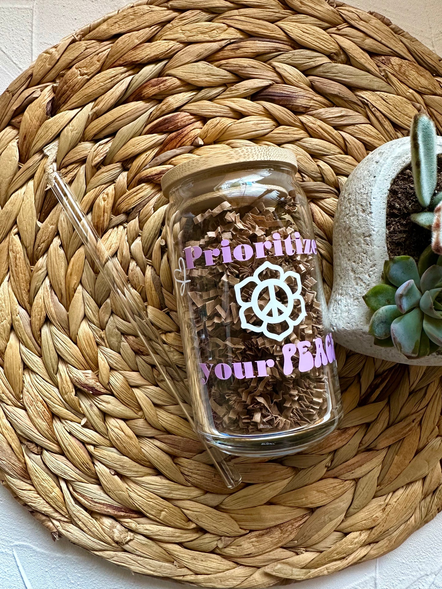 Prioritize your Peace Glass