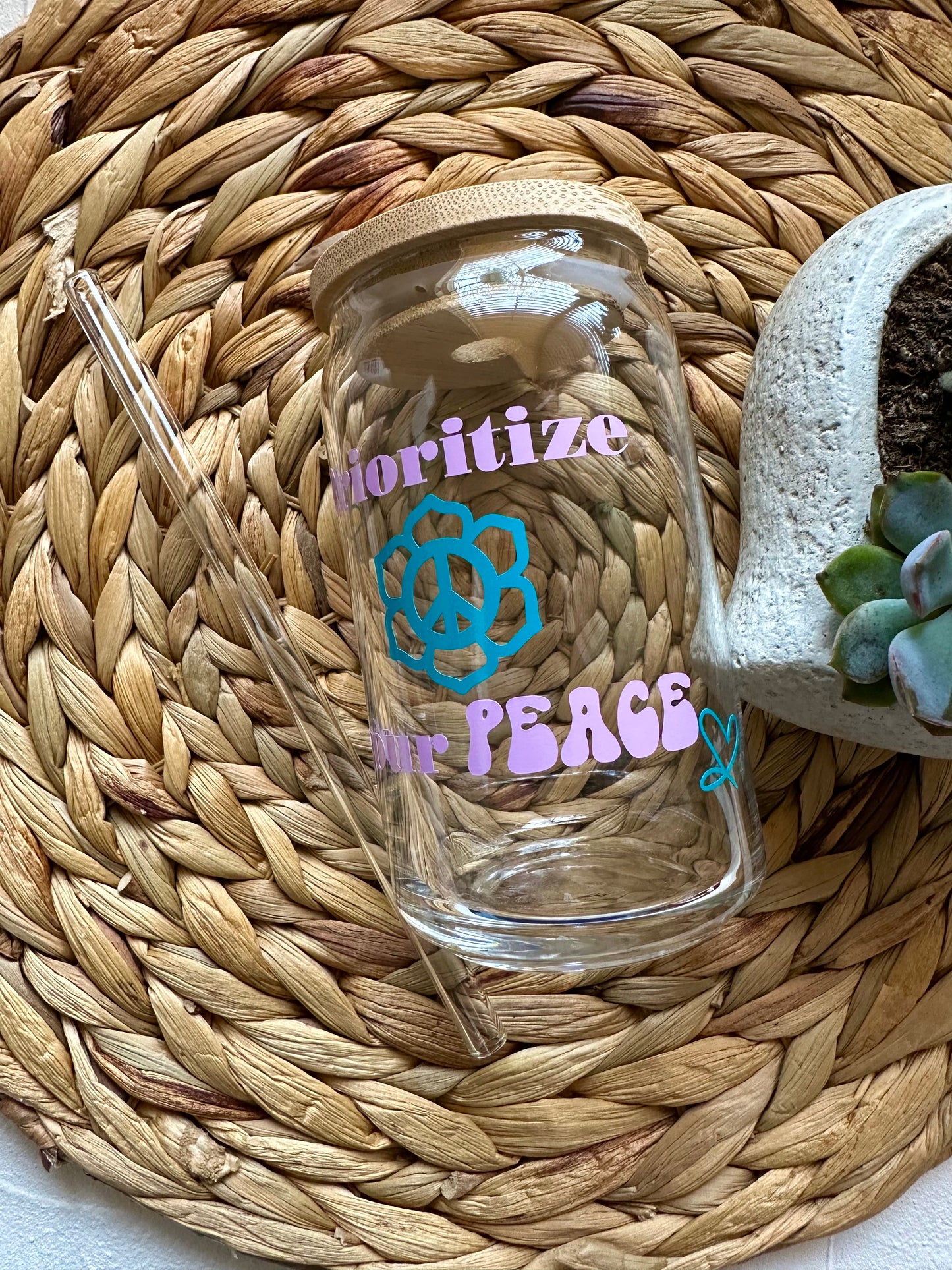 Prioritize your Peace Glass